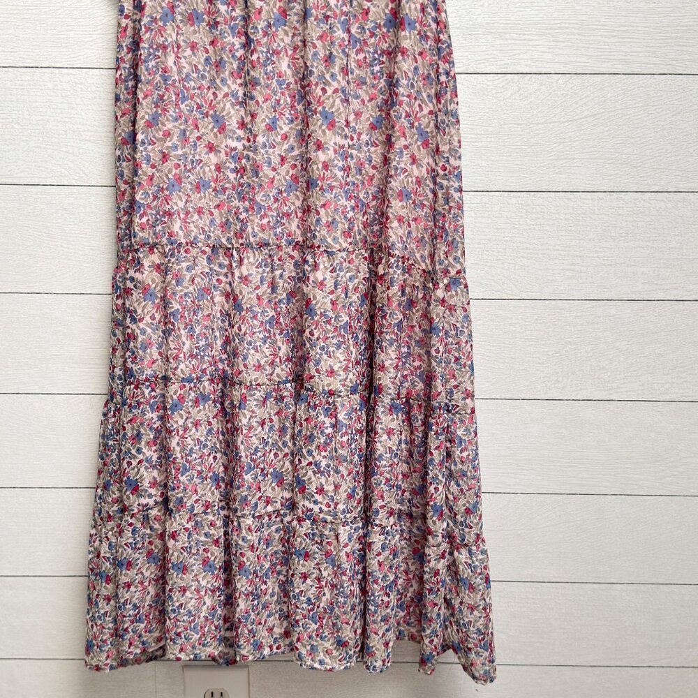 BB Dakota Ditsy Floral Ruffle Cap Sleeve Tiered Maxi Dress M | Prairie Boho - Picture 3 of 11